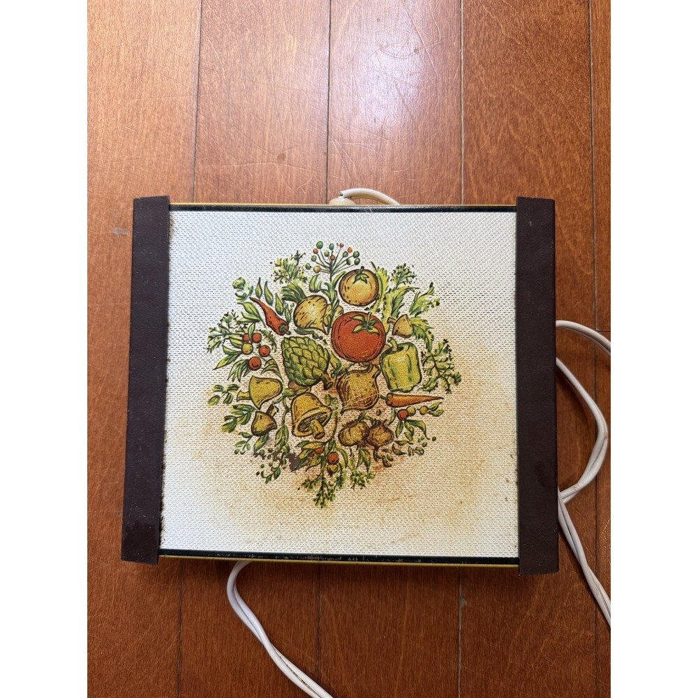 Vintage Electric Hot Plate Vegetable Print Jasco